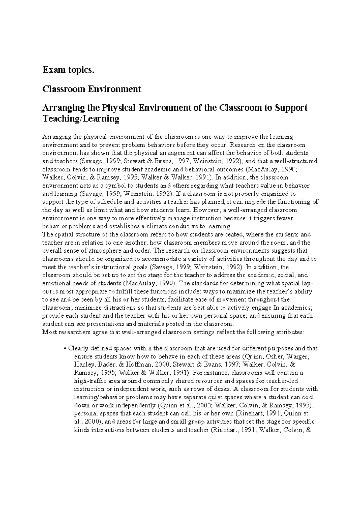 Classroom Environment Strategies for Effective Teaching (EDU 101) - Studocu