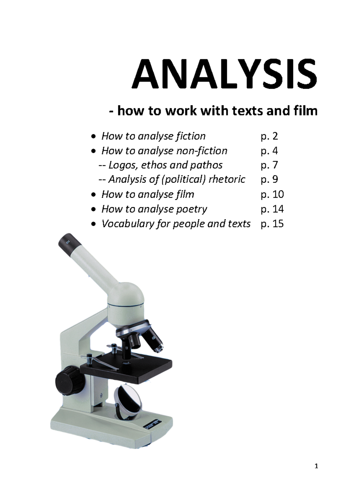 How to Analyase a text - Hjelpemiddel til eksamen - ANALYSIS • How to ...