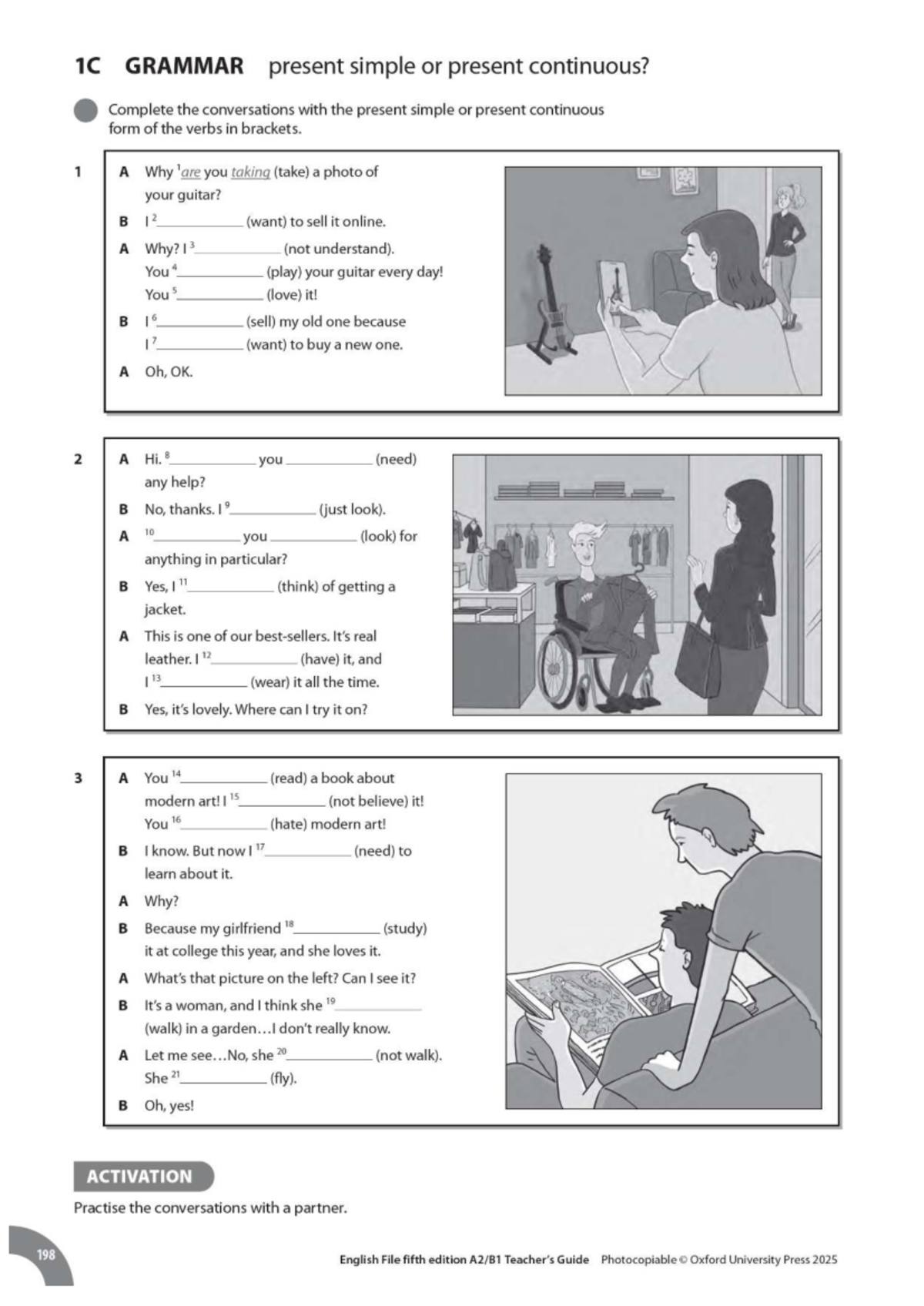 1C Grammar: Present Simple vs. Present Continuous Exercises - Studocu