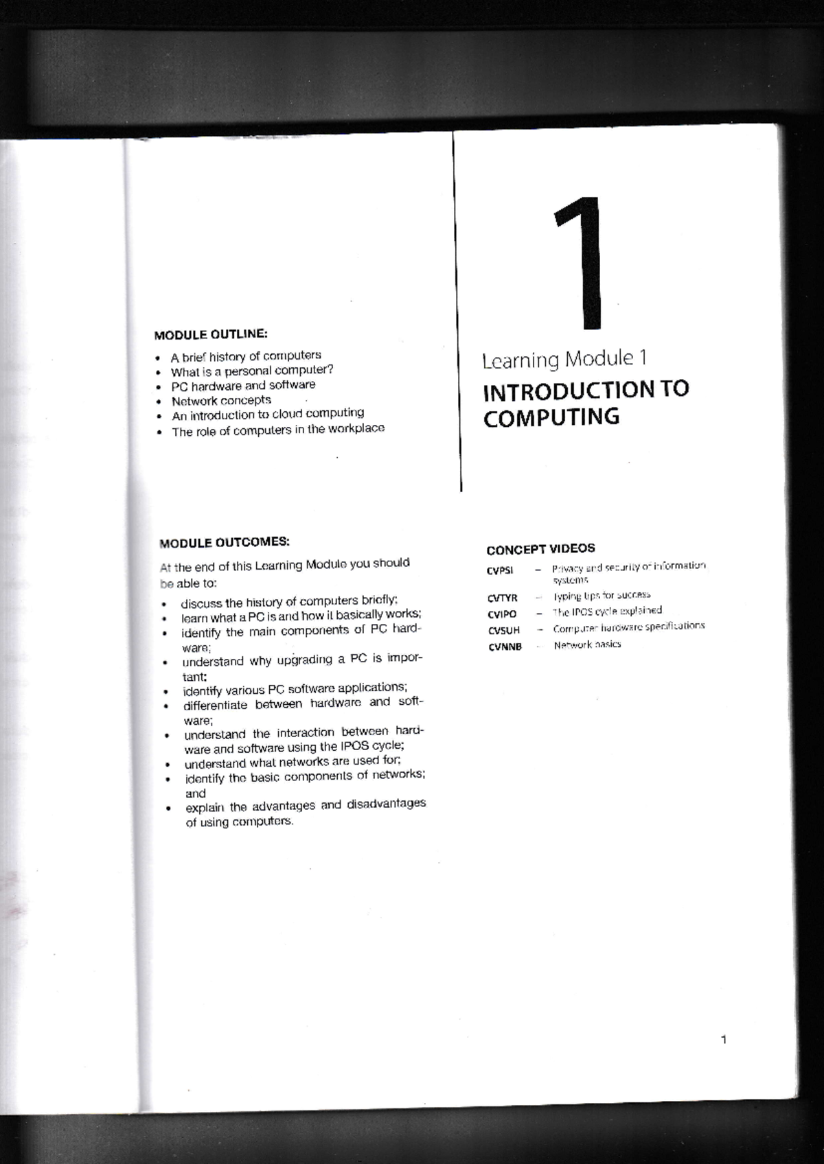 Introduction to Computing: Key Concepts and PC Fundamentals (CS101 ...