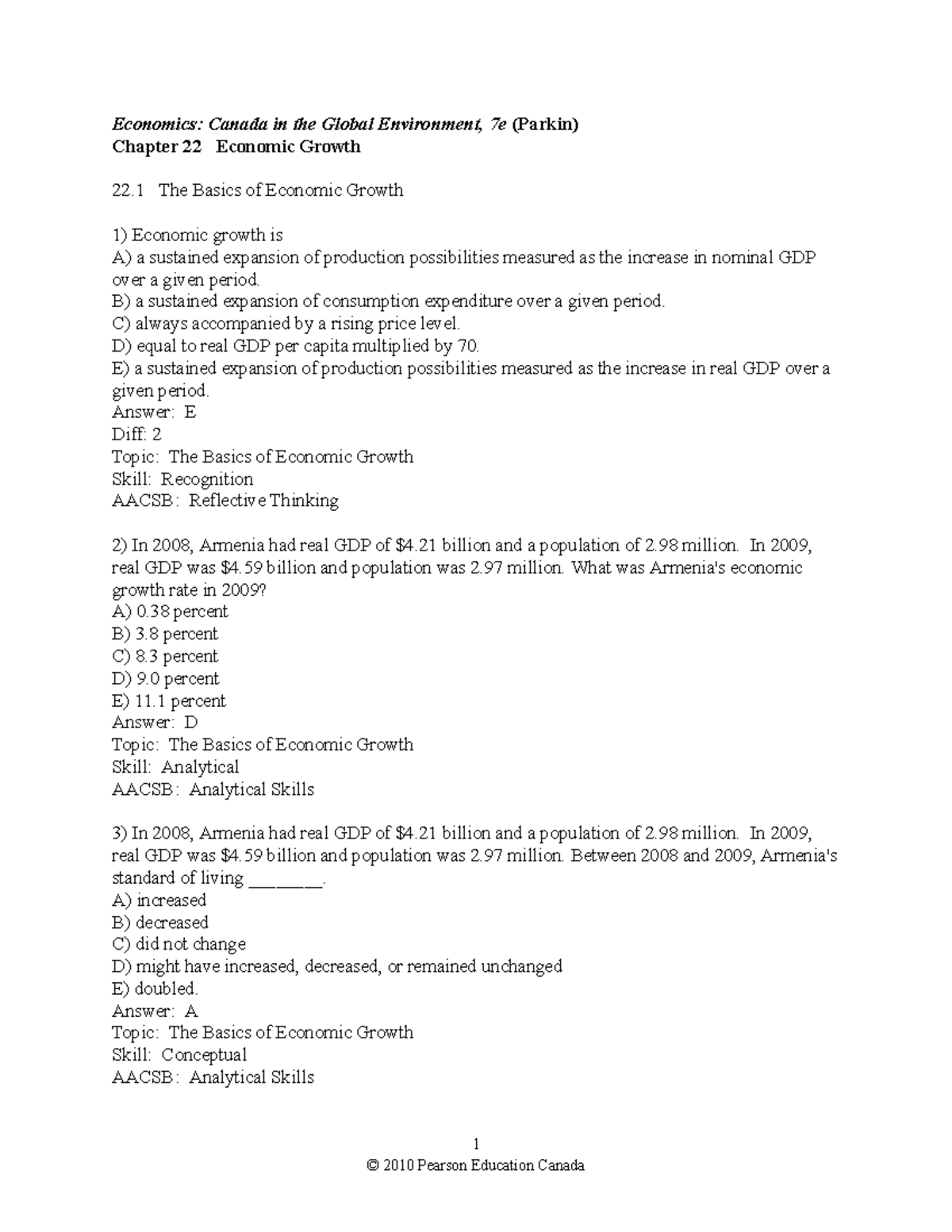Economics E22: Canada in the Global Environment - Chapter 22 Notes ...