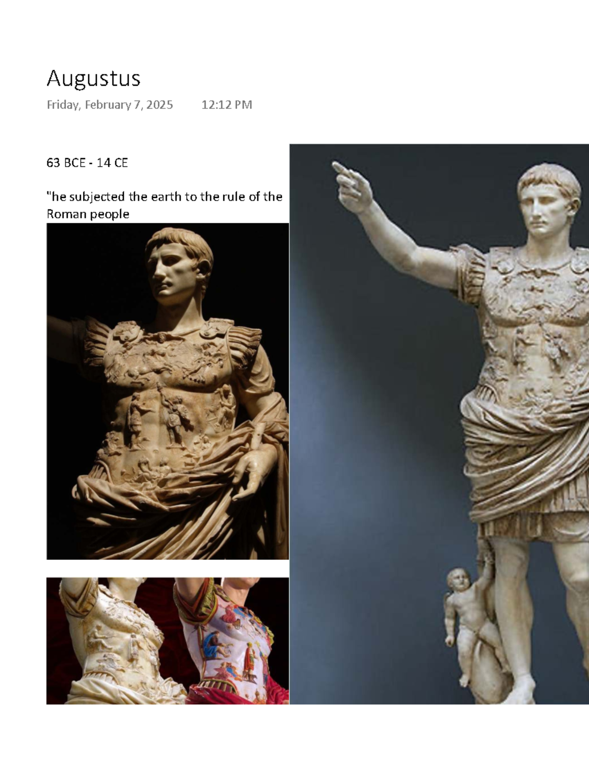 Augustus: The princeps and the restoration of the Roman Republic - Studocu
