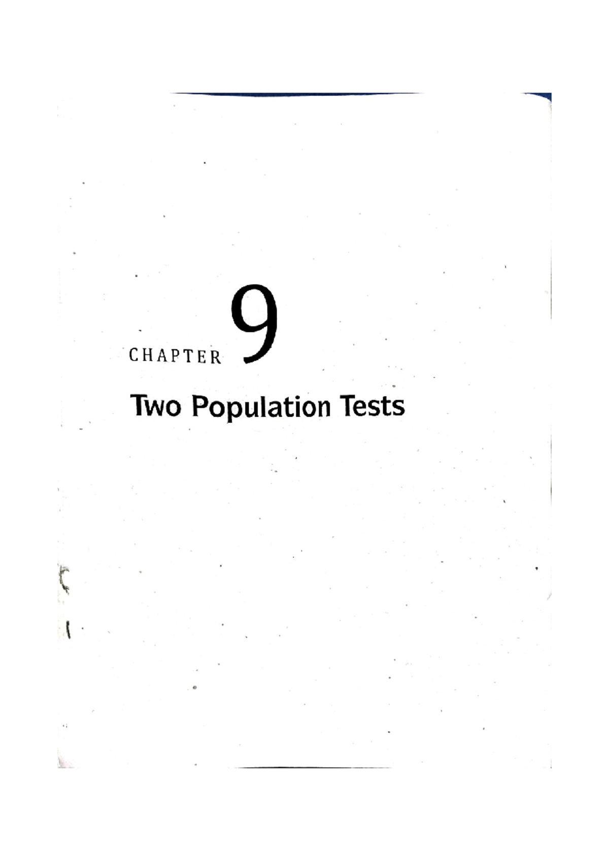 Chapter- 9 - Homework - 9 CHAPTER Two Population Tests chapter 09 9 ...