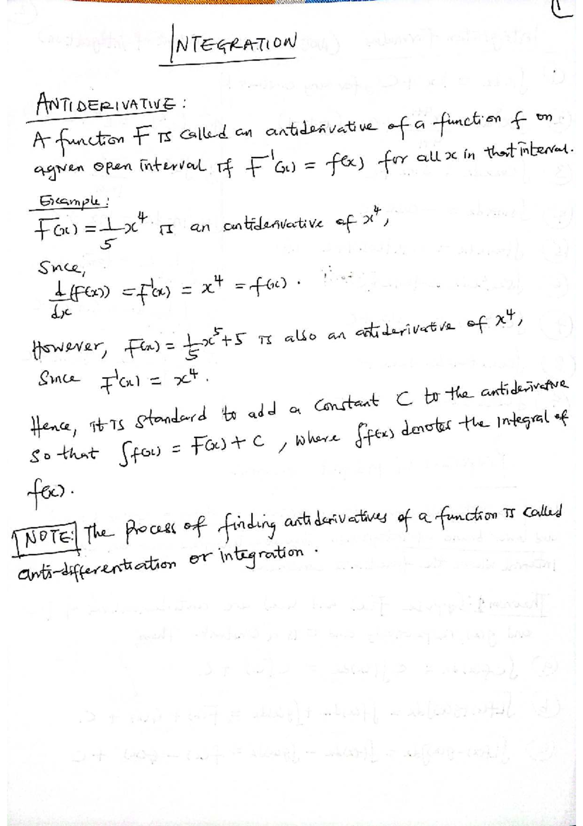 Lecture 10: Integration and Antiderivatives Concepts and Techniques ...