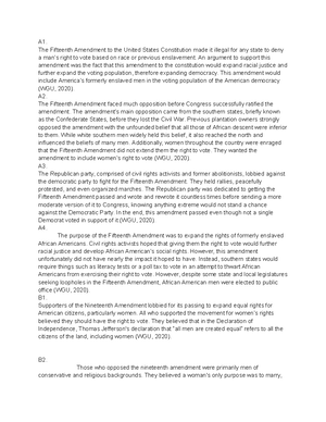 U.S history task 2 - US History: Stories of American Democracy - D Task ...