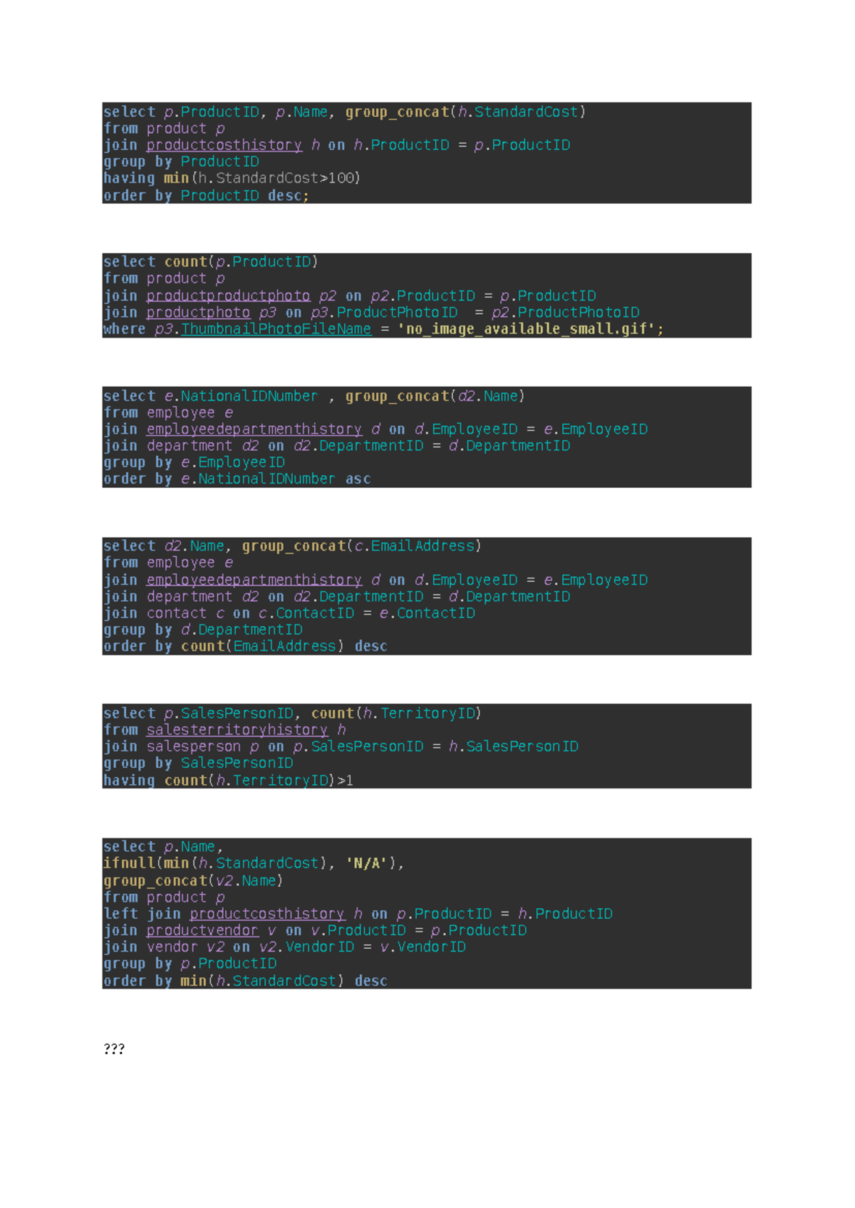 SQL Notes for Lab Exam 1: Product, Employee, and Sales Data Analysis ...