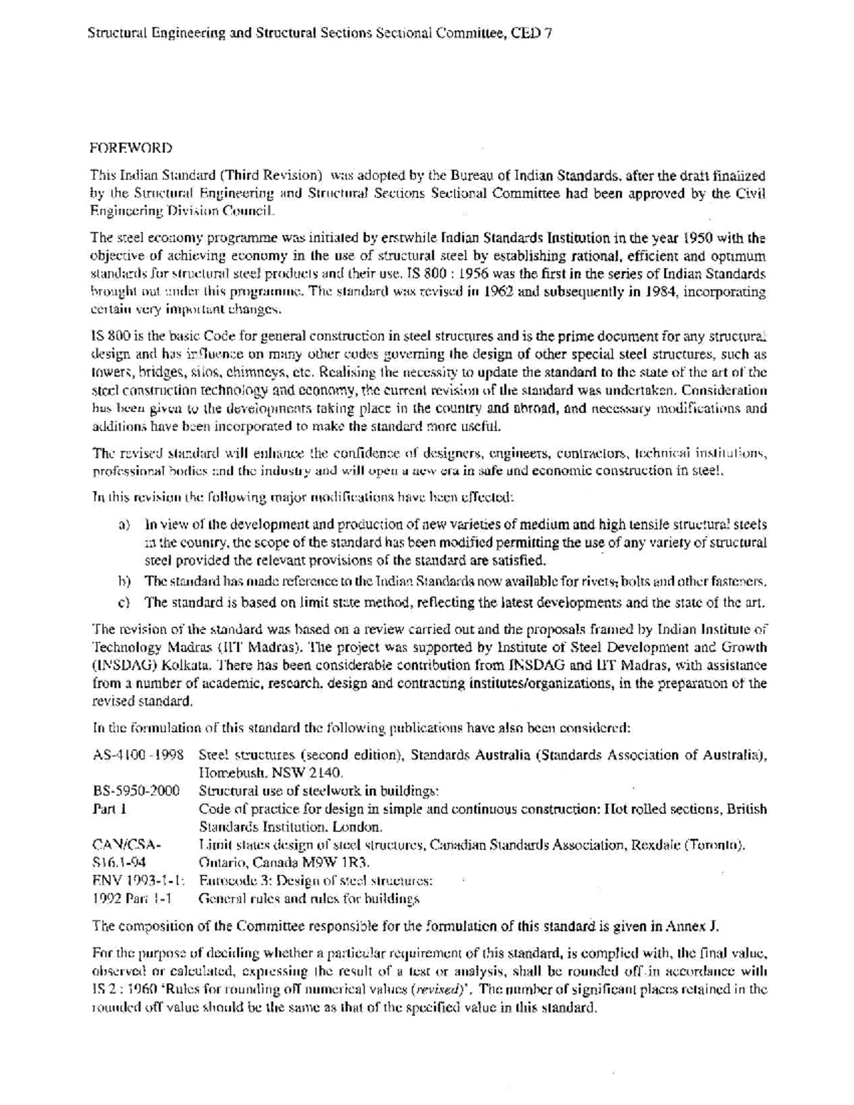 IS 800:2007 - Structural Steel Design Standards and Guidelines - Studocu