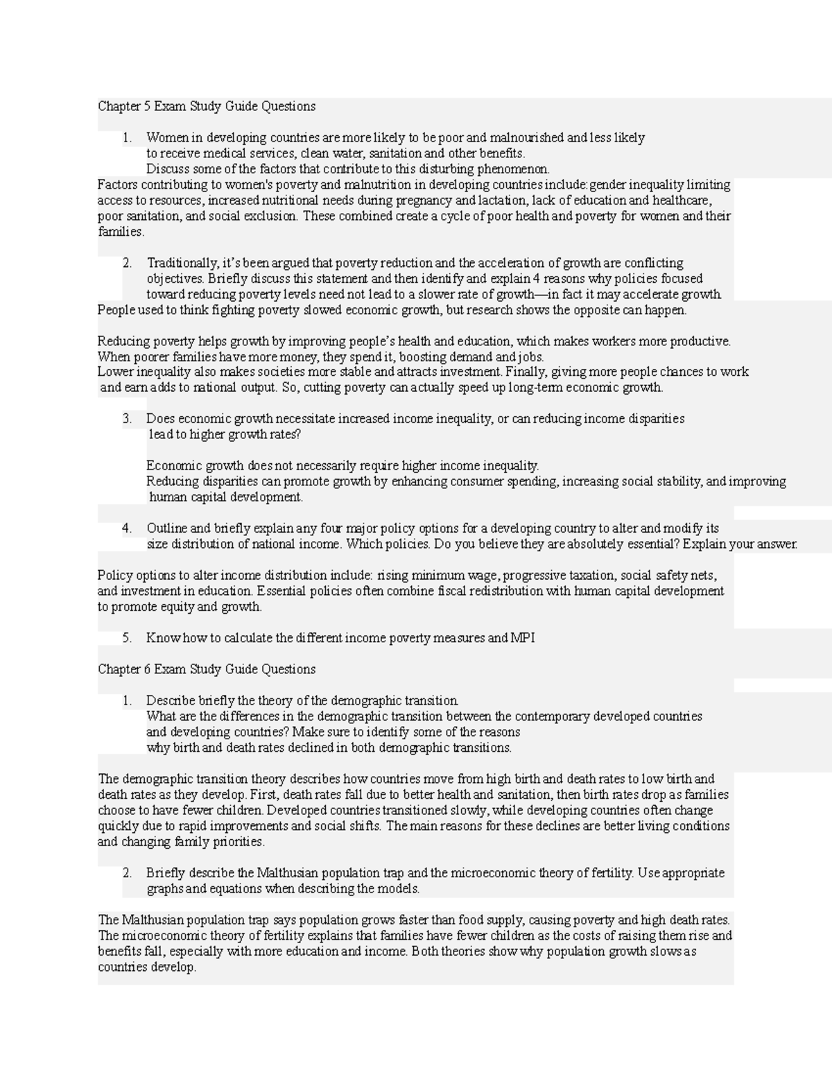 Chapter 5 & 6 Exam Study Guide Questions - Studocu