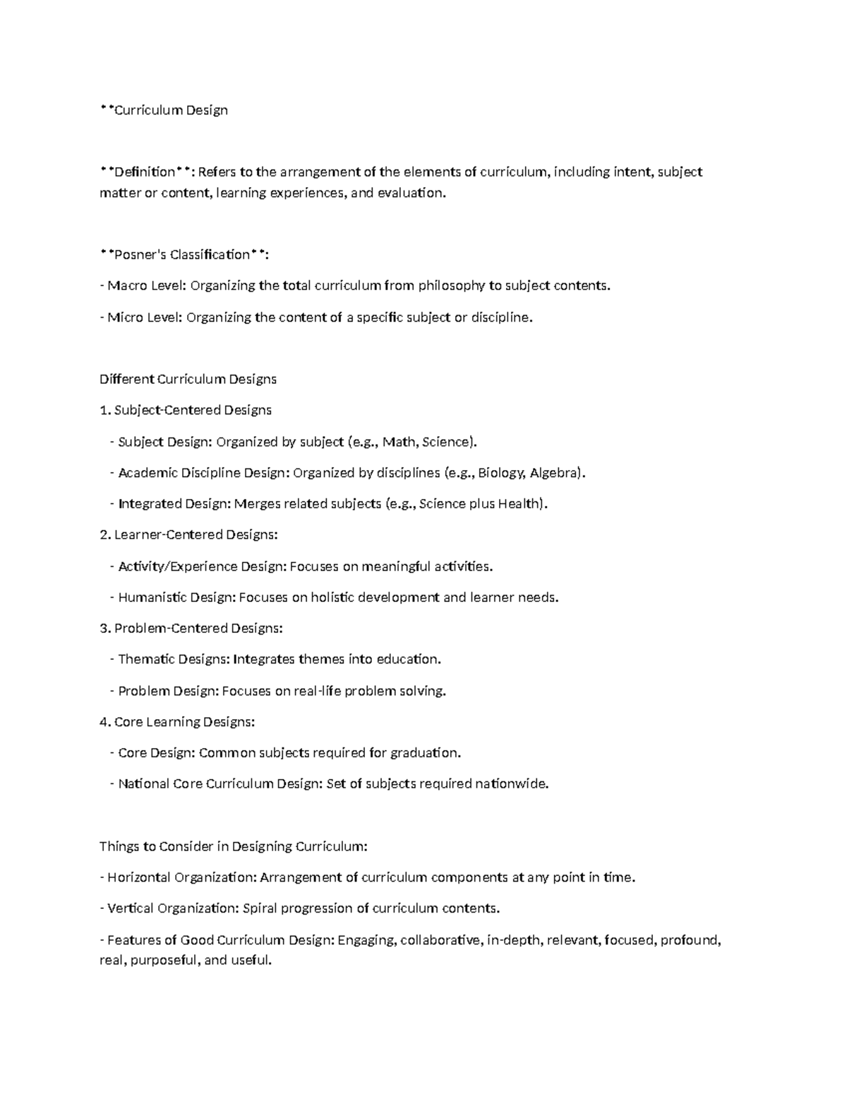 Curriculum Design Overview: Elements, Approaches, and Principles - DWFE ...