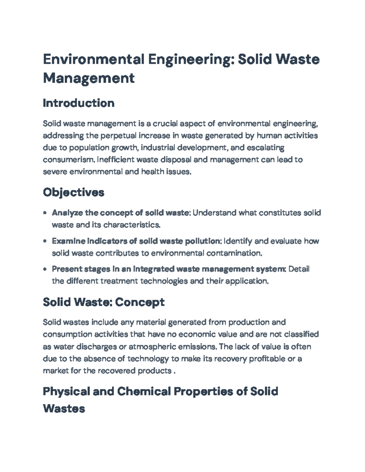 Solid Waste Management: Environmental Engineering Overview ...
