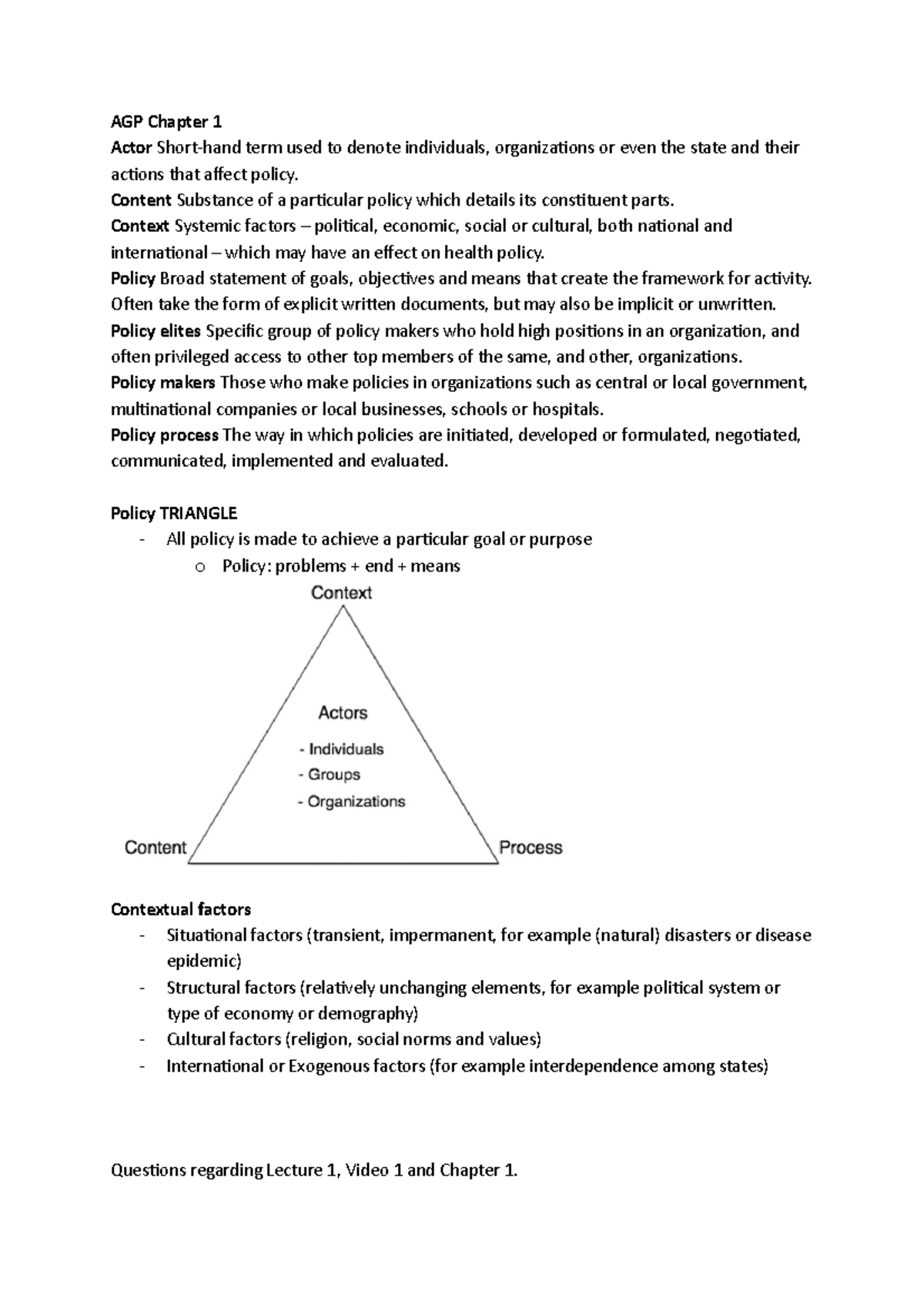 AGP - Comprehensive Notes on All Chapters from Videos - Studeersnel