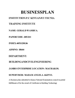 BUS 101: Business Plan for Hamster Fashions by Musyoki Mutuku - Studocu