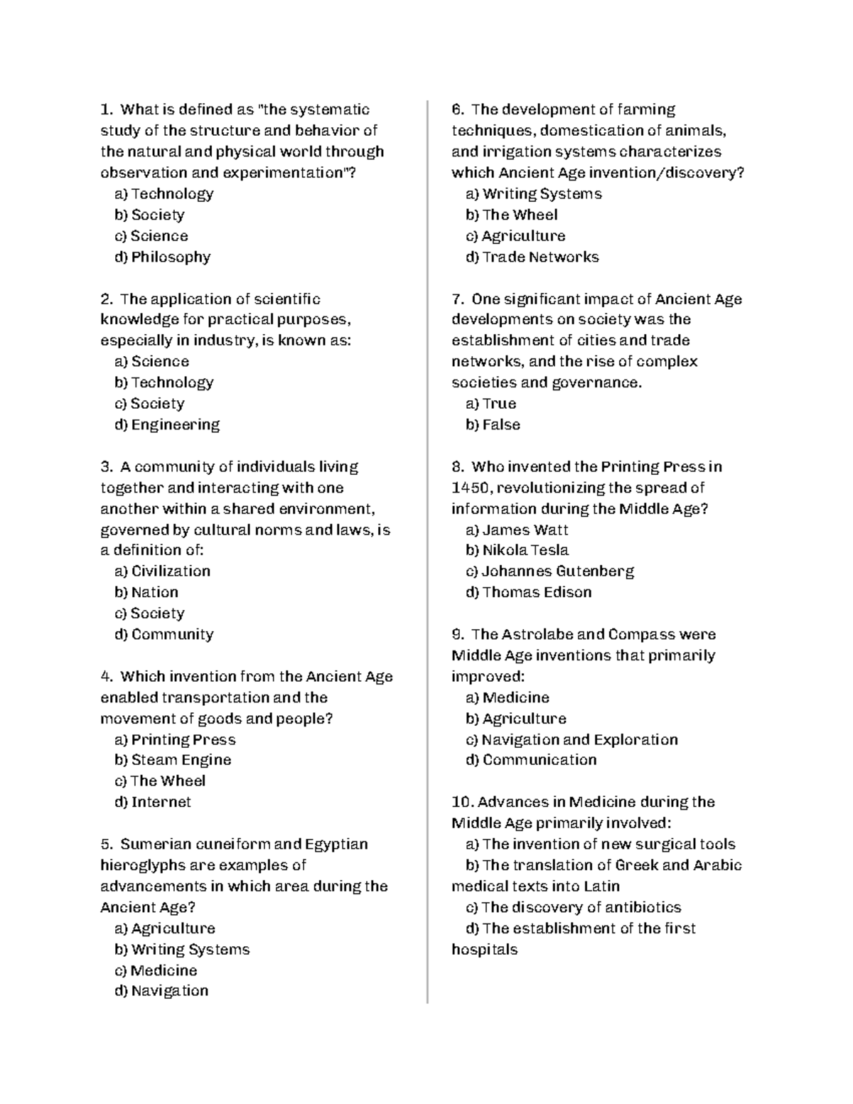GE III - 1st Sem: Science, Technology, and Society Lecture Notes - Studocu