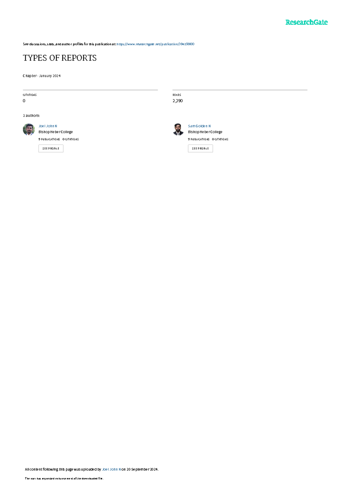 Typesofreport - notes - See discussions, stats, and author profiles for ...