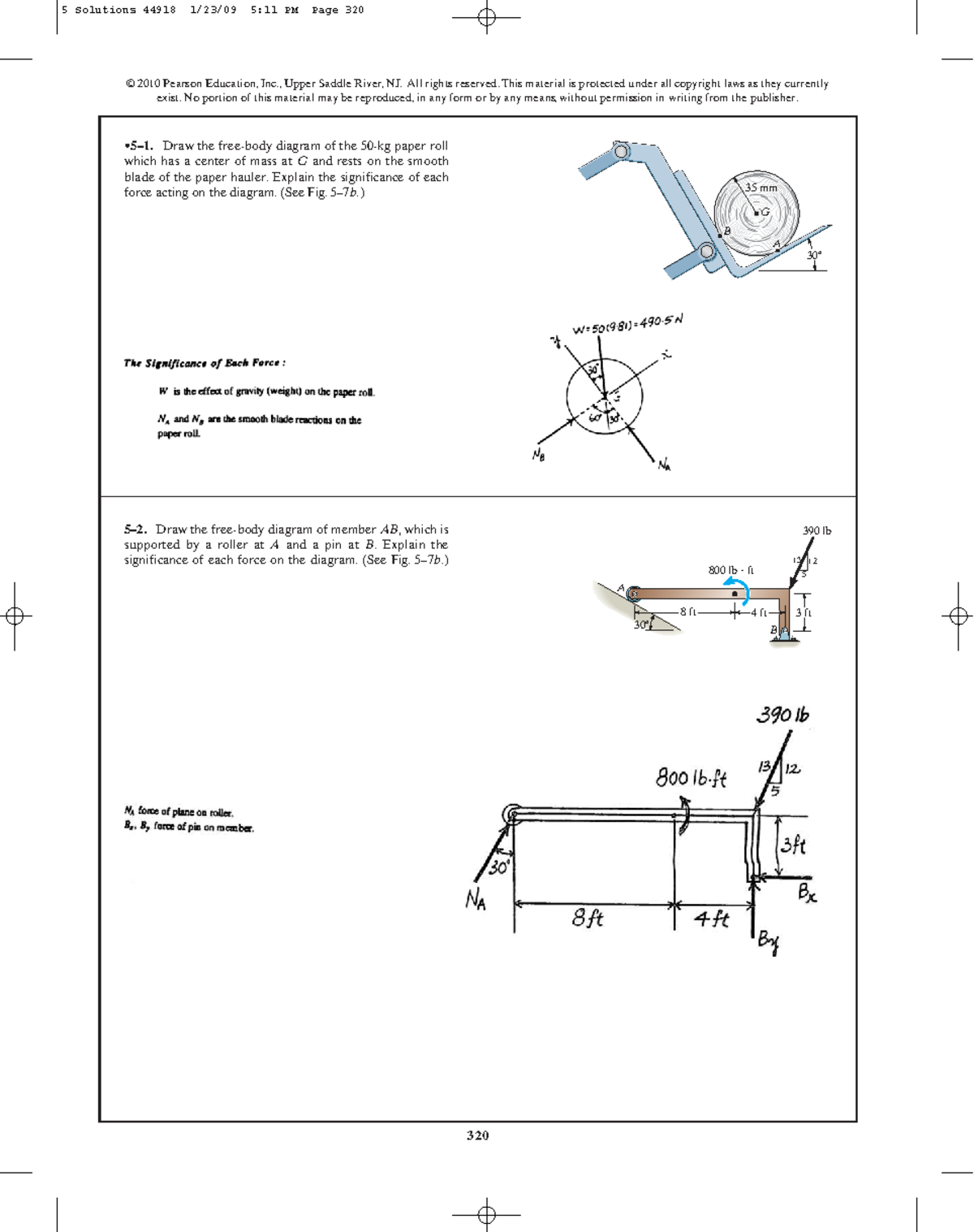 5 Solutions for Engineering Mechanics: Diagrams & Force Analysis - Studocu