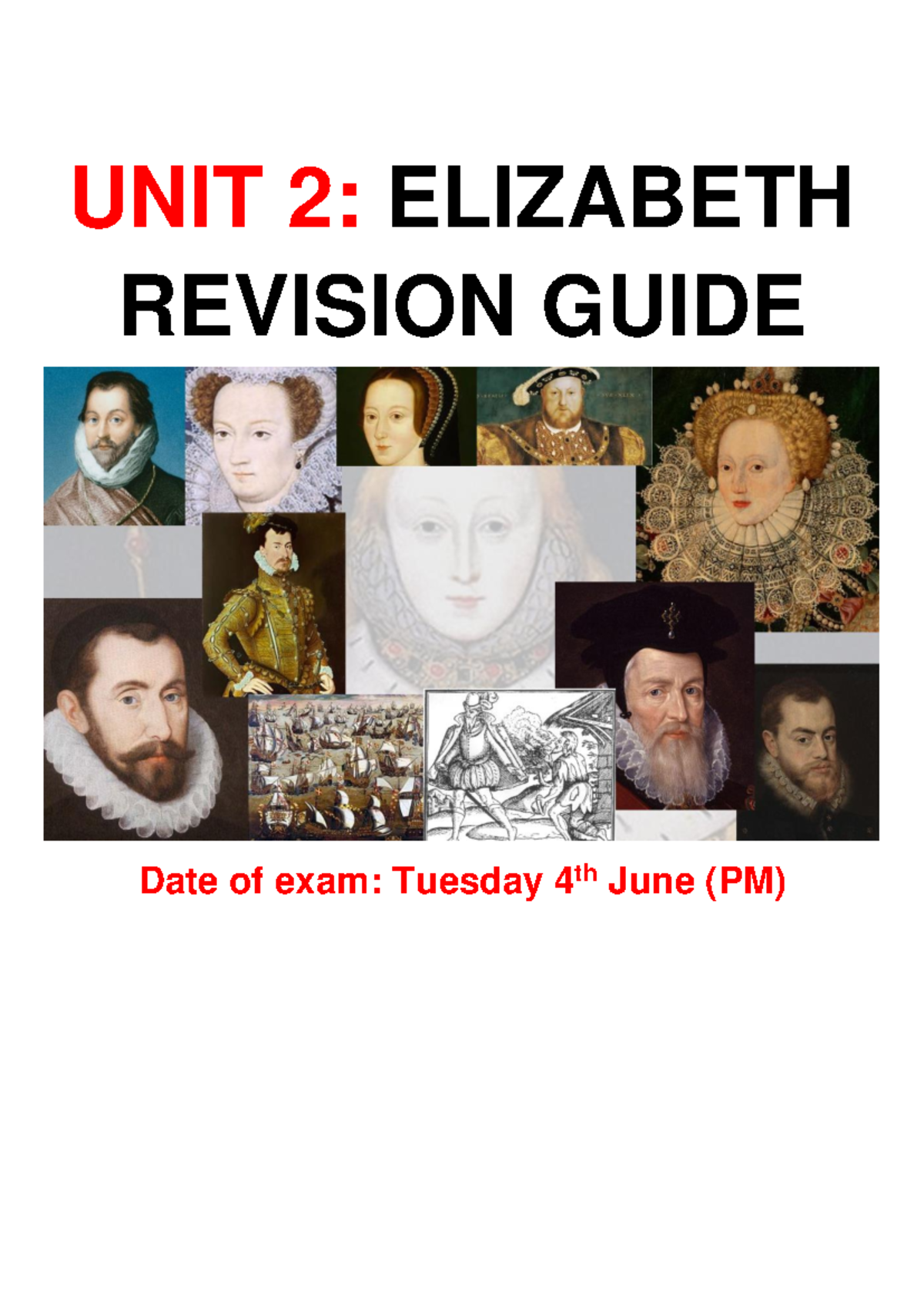 UNIT 2: ELIZABETH REVISION GUIDE (2023) - Key Themes & Challenges - Studocu