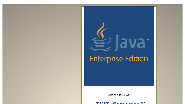 Enterprise JAVA SYLLABUS - Semester V (Unit 1-5) - Studocu