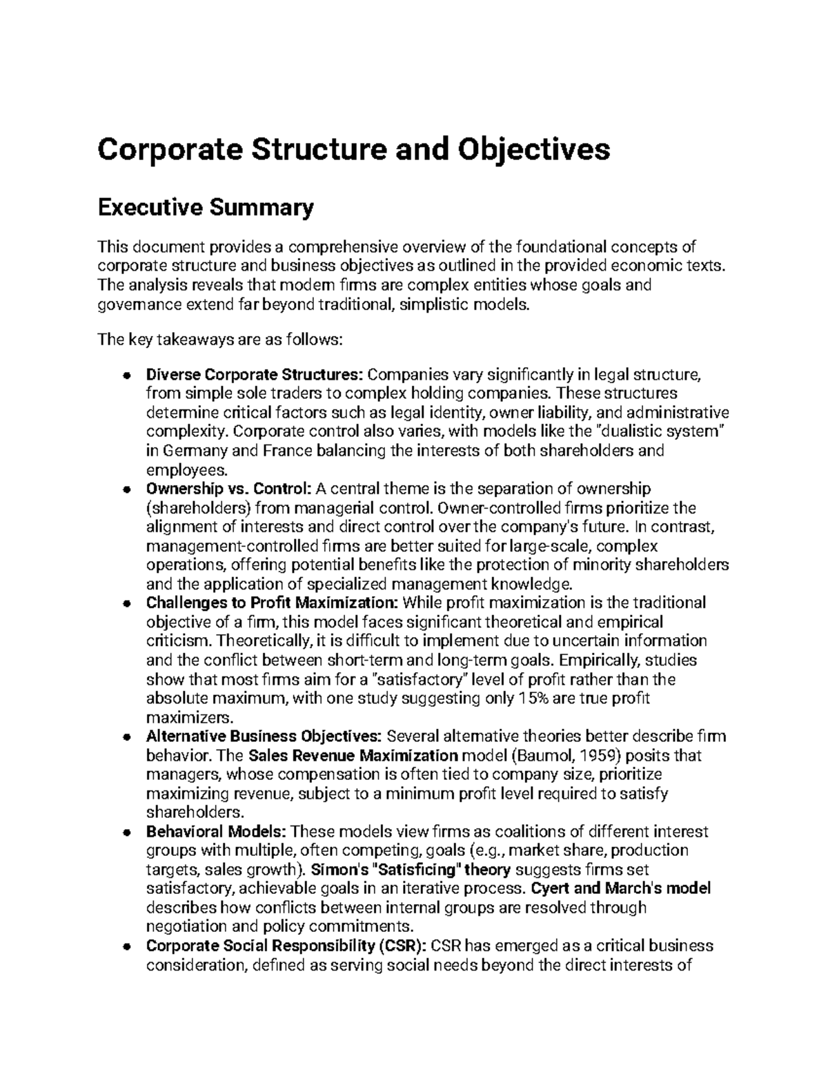 Business Economics - Chapter 1 & 2 Lecture Notes Summary - Studocu