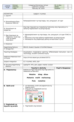 DLL Araling Panlipunan 3 Q4 W5 - GRADES 1 to 12 DAILY LESSON LOG School ...