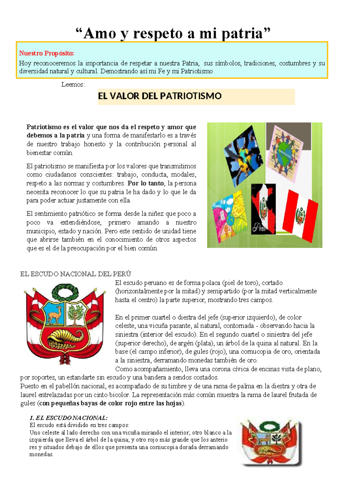 EL VALOR DEL PATRIOTISMO: Reflexiones y Compromisos sobre la Patria ...