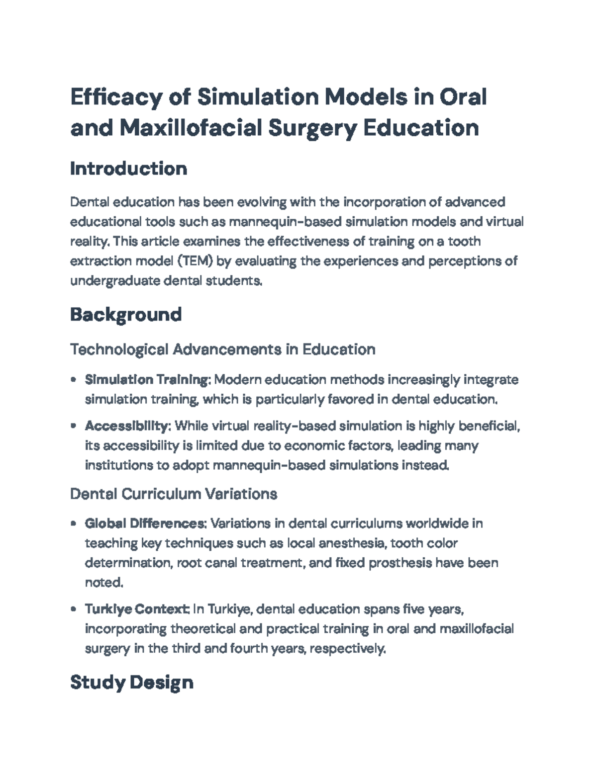Efficacy of Simulation Models in Dental Education: Tooth Extraction ...