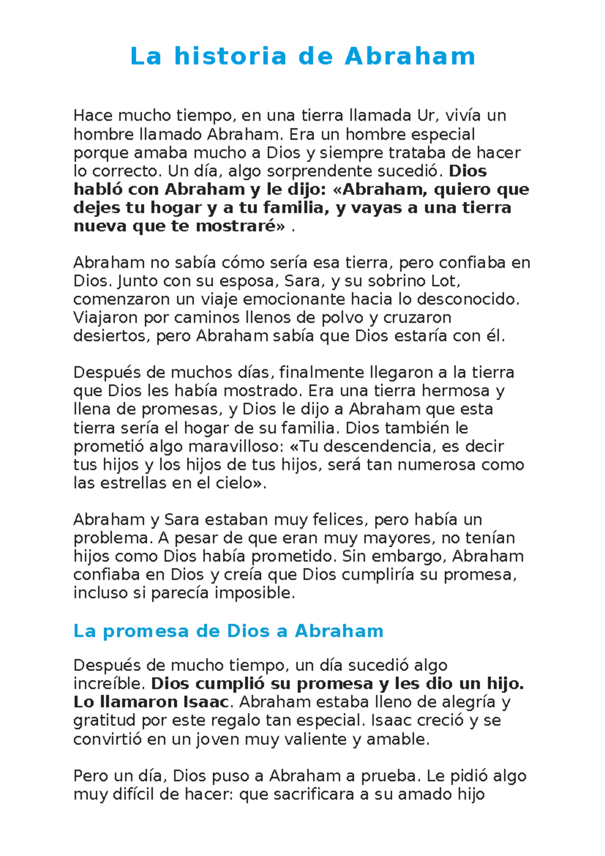 La historia de Abraham: Fe y Promesas en Ur - Studocu