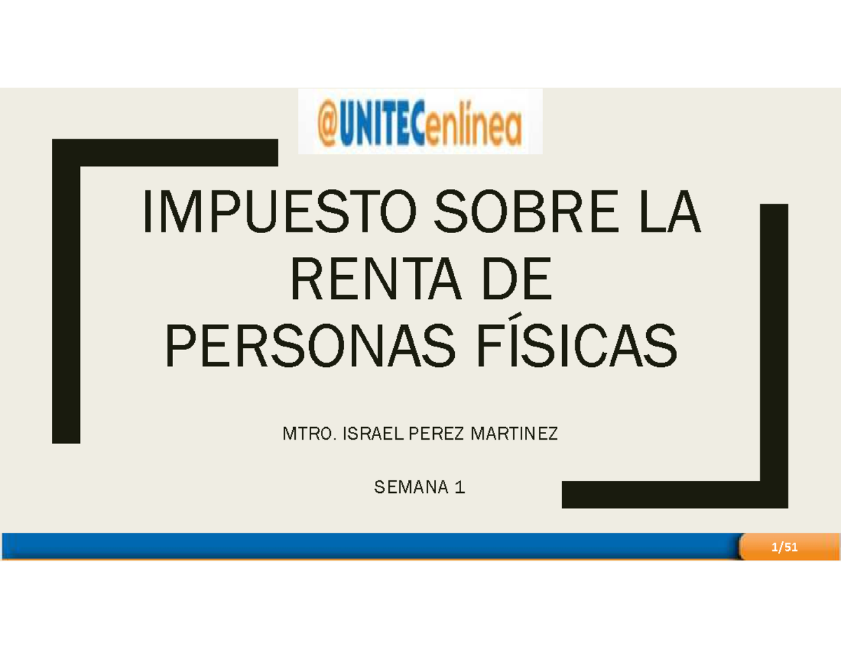 Impuesto Sobre LA Renta DE Personas Fisicas S1 - IMPUESTO SOBRE LA ...
