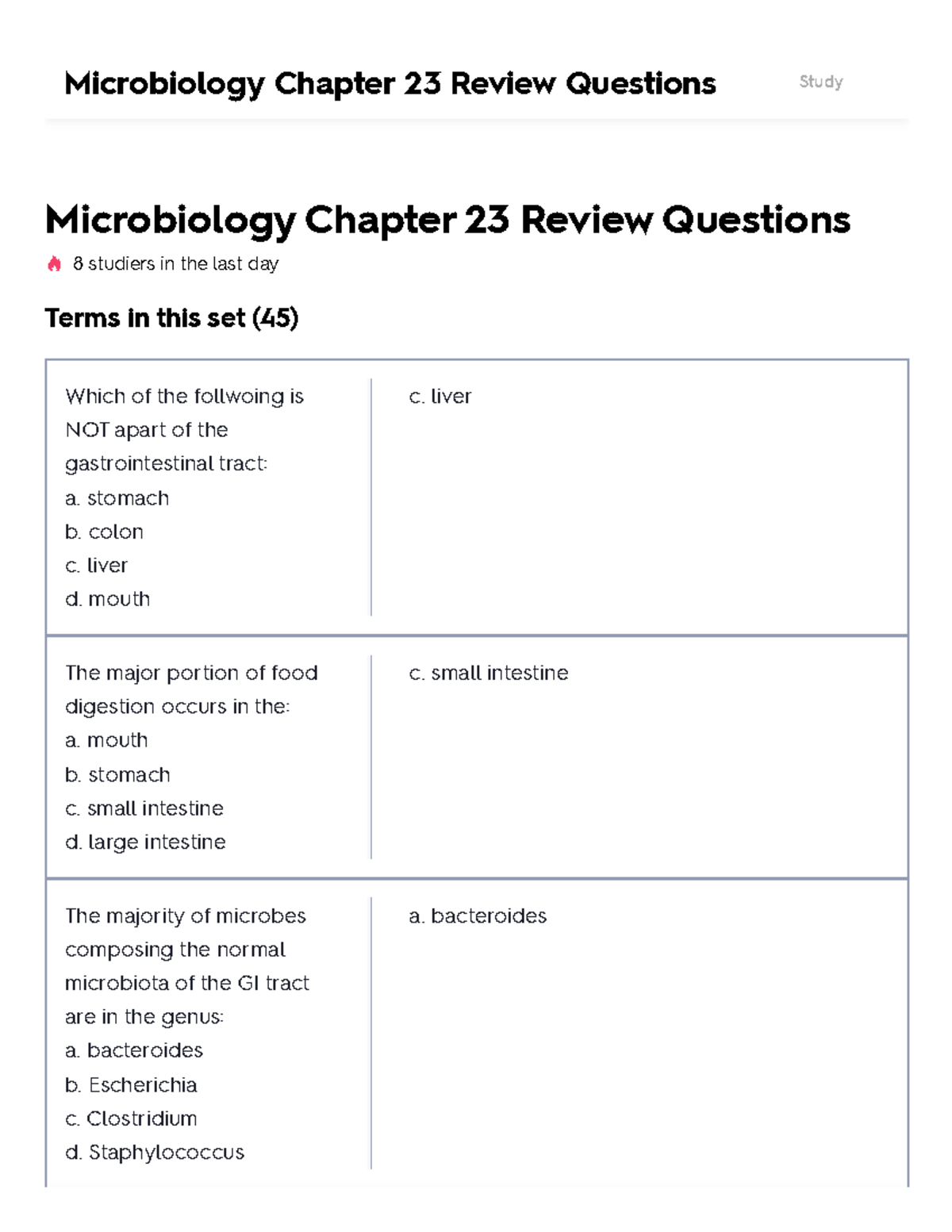 Microbiology CH23 Review Qs Flashcards for Study Prep - Studocu