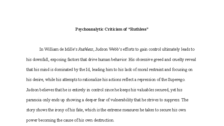 Psychoanalytic Critique of 
