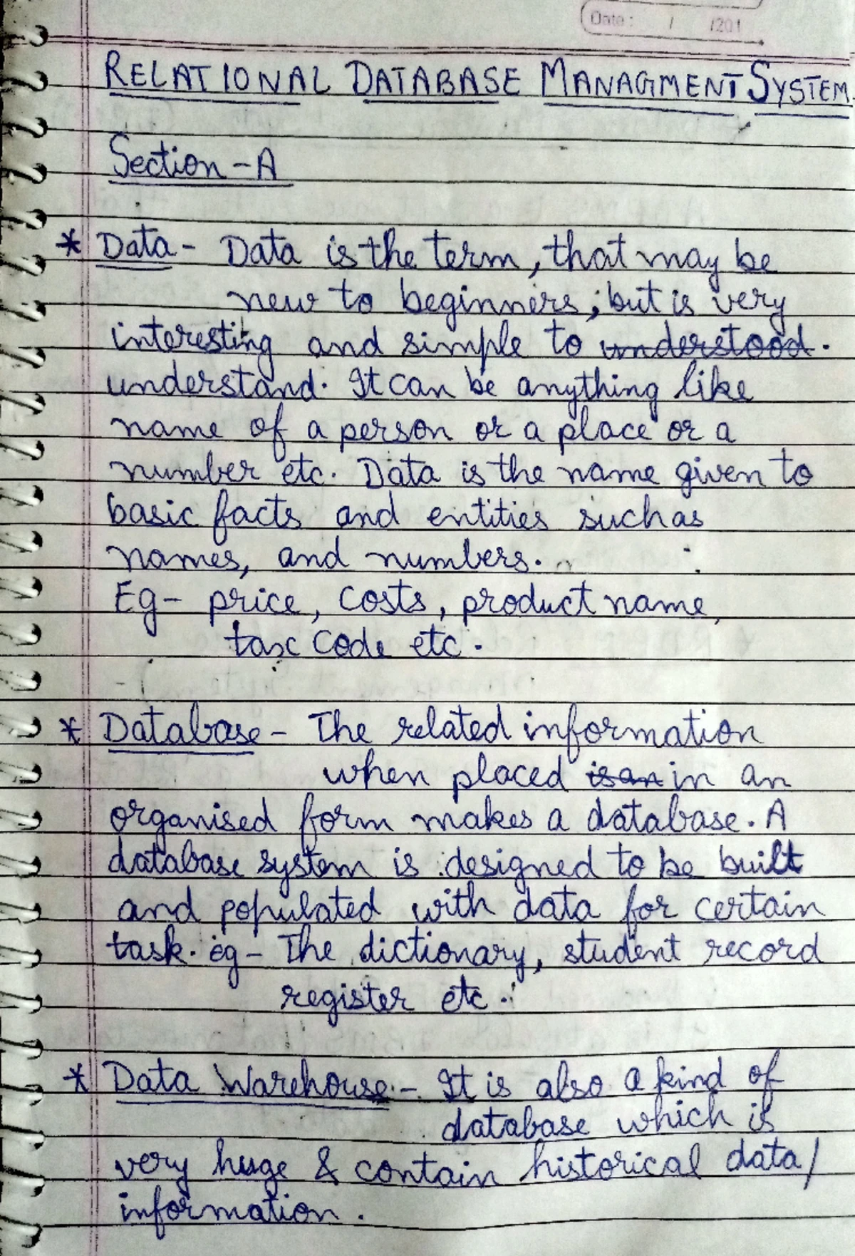 Rdbms sec b notes-11 - yeaj - Page No. Date : SQL Section B SQL stands ...