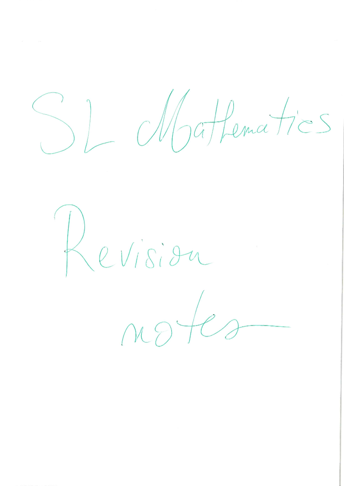 SL Revision Notes: Key Concepts and Study Tips for Success - Studeersnel