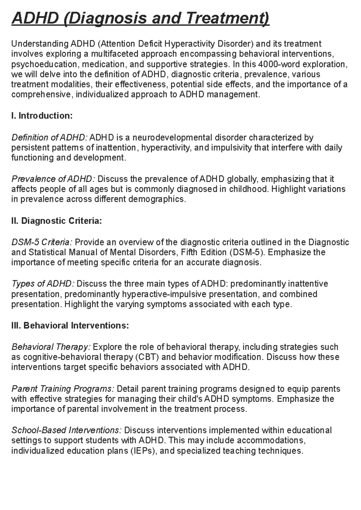 ADHD Diagnosis and Treatment: Comprehensive Overview and Strategies ...