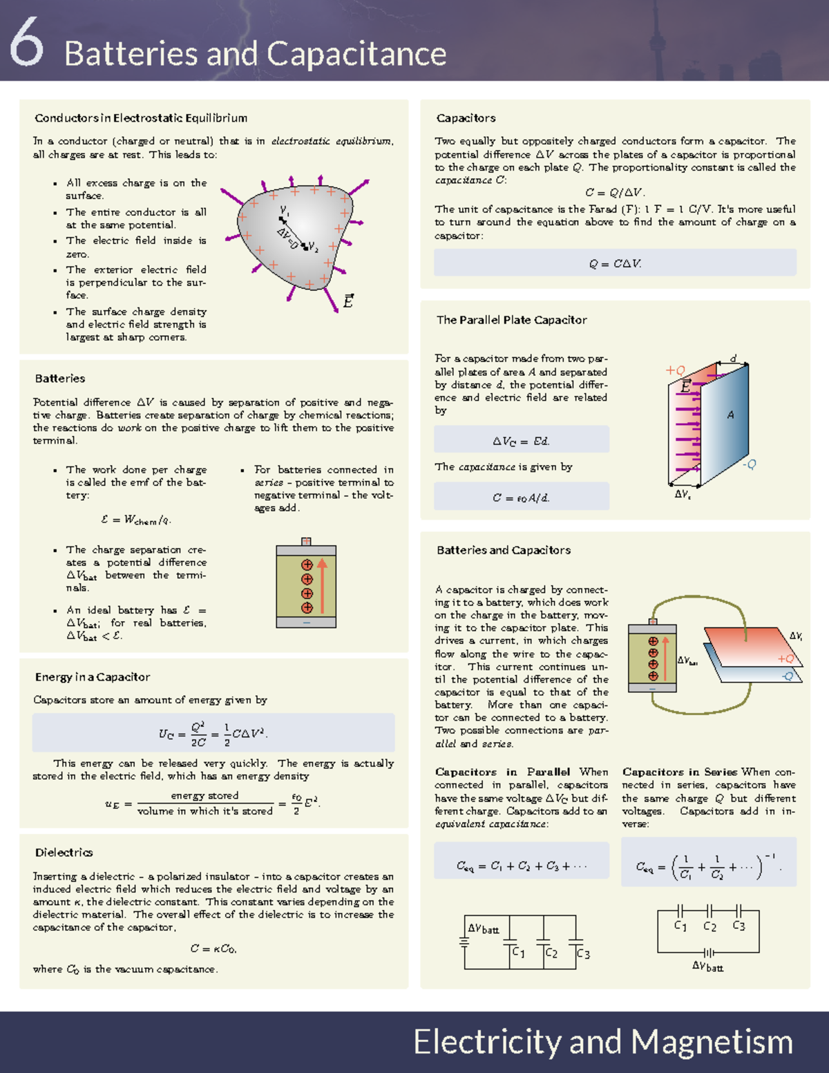 Summary Sheet - 6 - Batteries and Capacitance - 6 Batteries and ...
