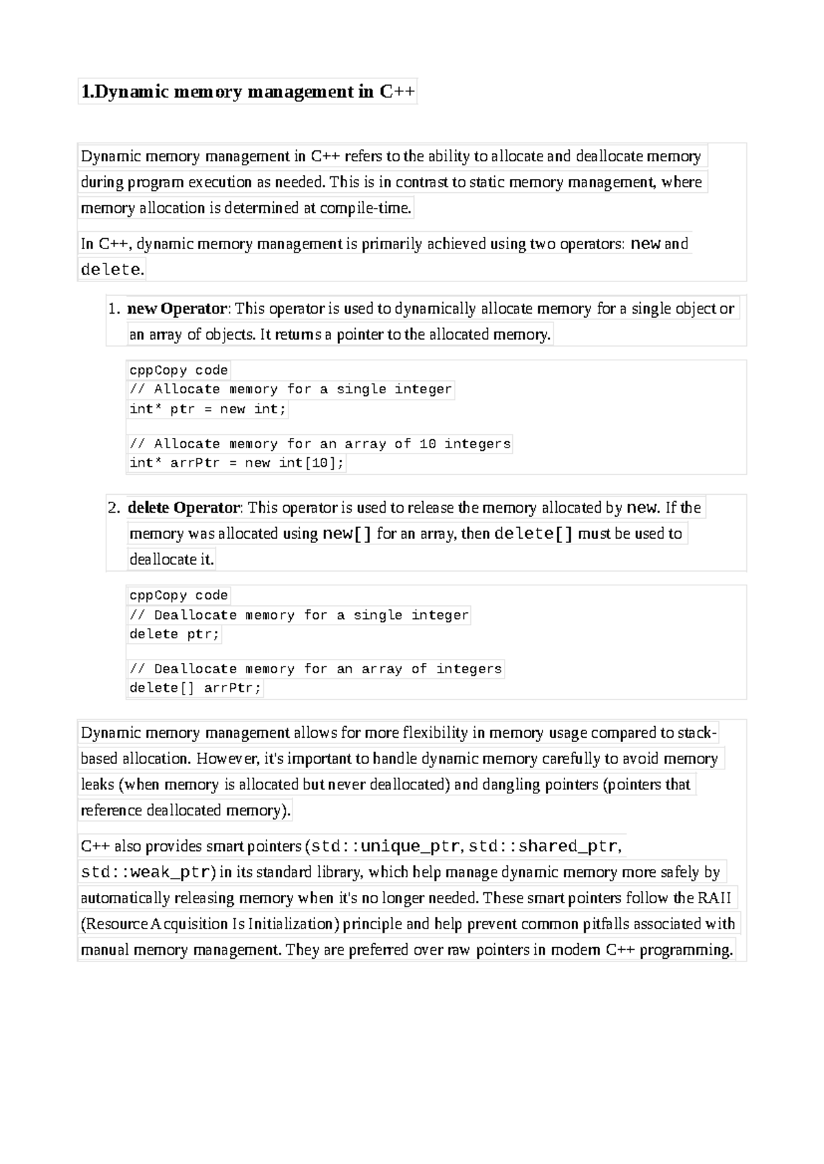 C++ autosar - 1 memory management in C++ Dynamic memory management in ...