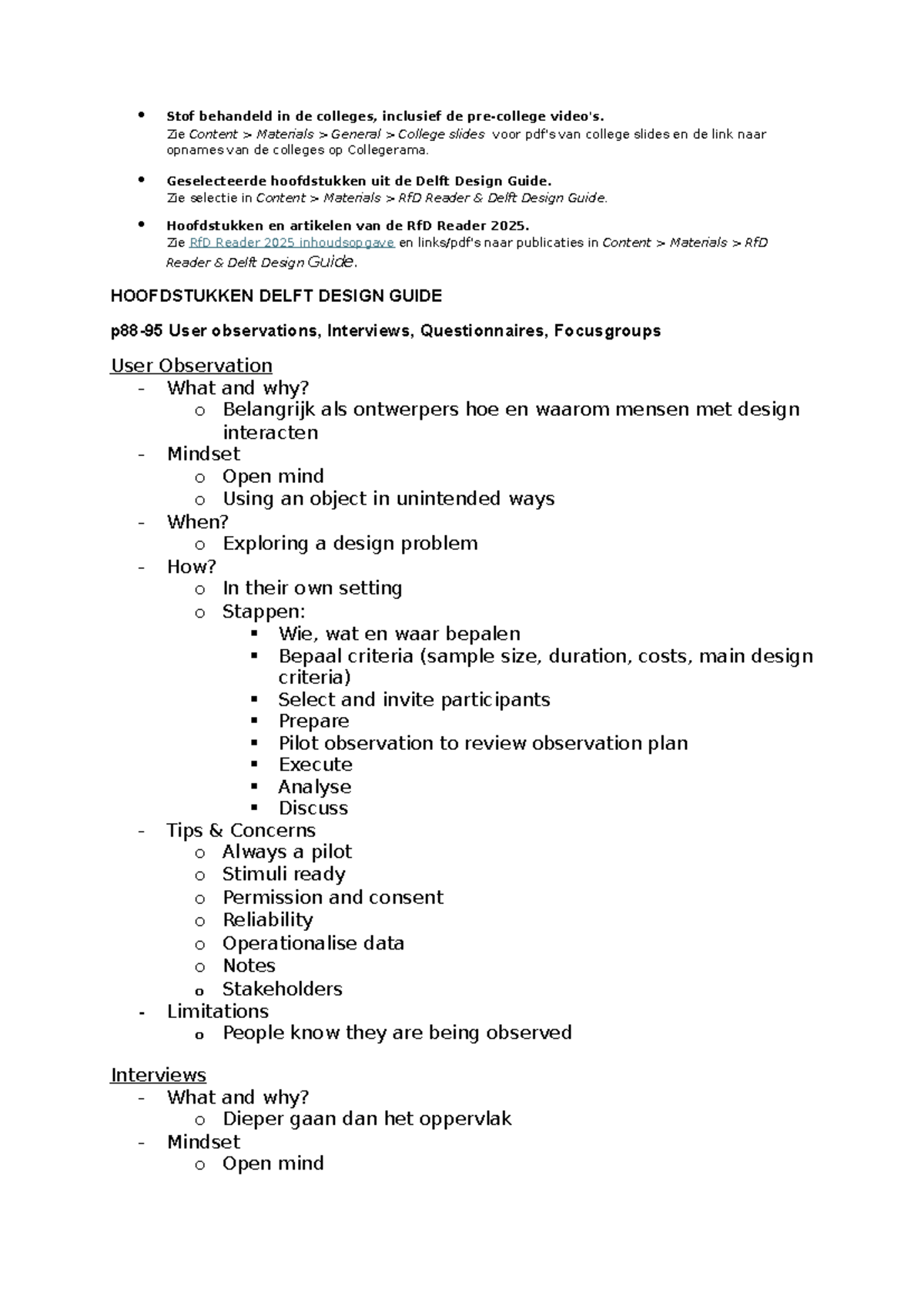 Samenvatting RfD stof en colleges (HOOFDSTUKKEN DELFT DESIGN GUIDE ...