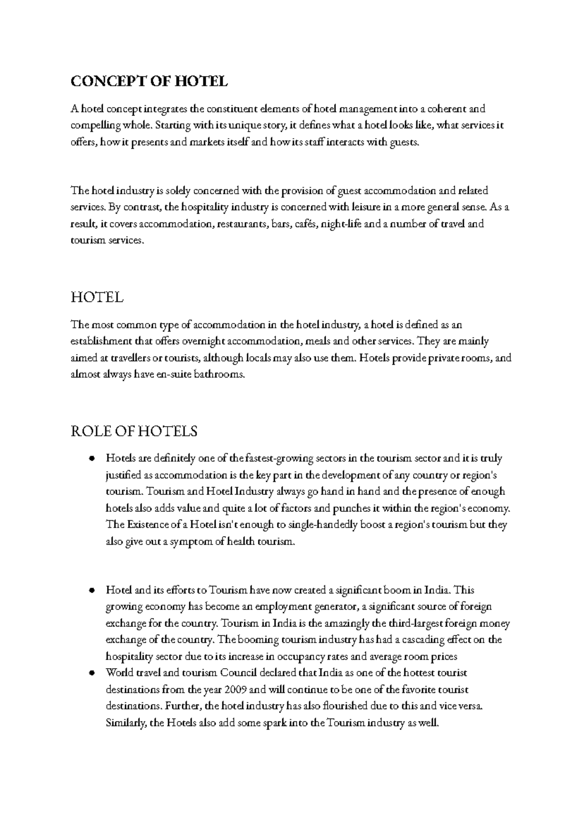 Hotel Management Concepts: Understanding the Industry (Module 3) - Studocu