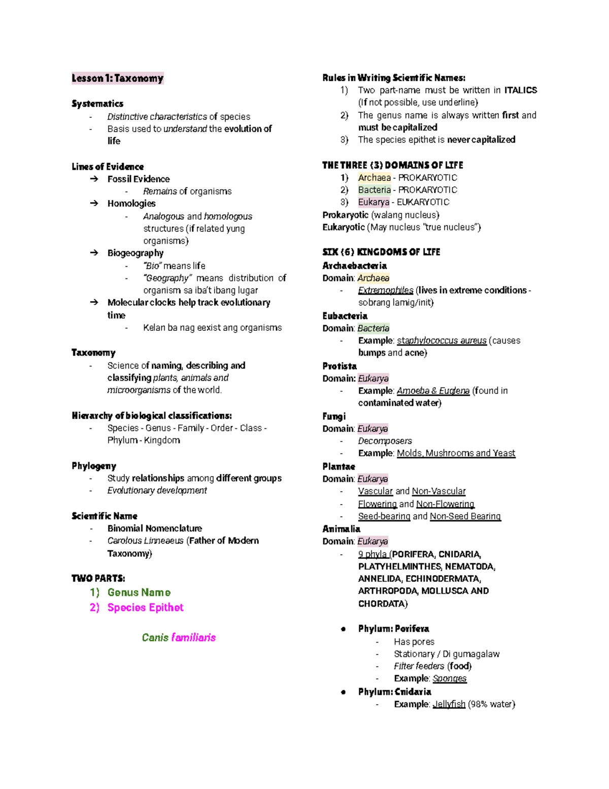 PCBI100 - Lecture Notes on Mitosis and Plant Organs (1st Sem) - Studocu