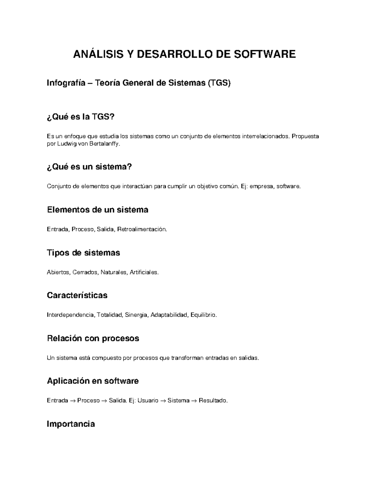 Infografía TGS: Análisis y Desarrollo de Software - Studocu