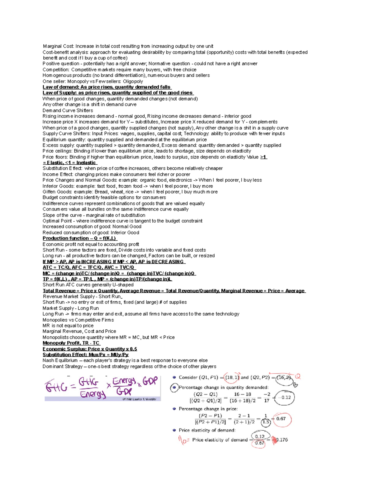 Cheat Sheet EC120 Final Exam - Key Economic Concepts & Theories - Studocu