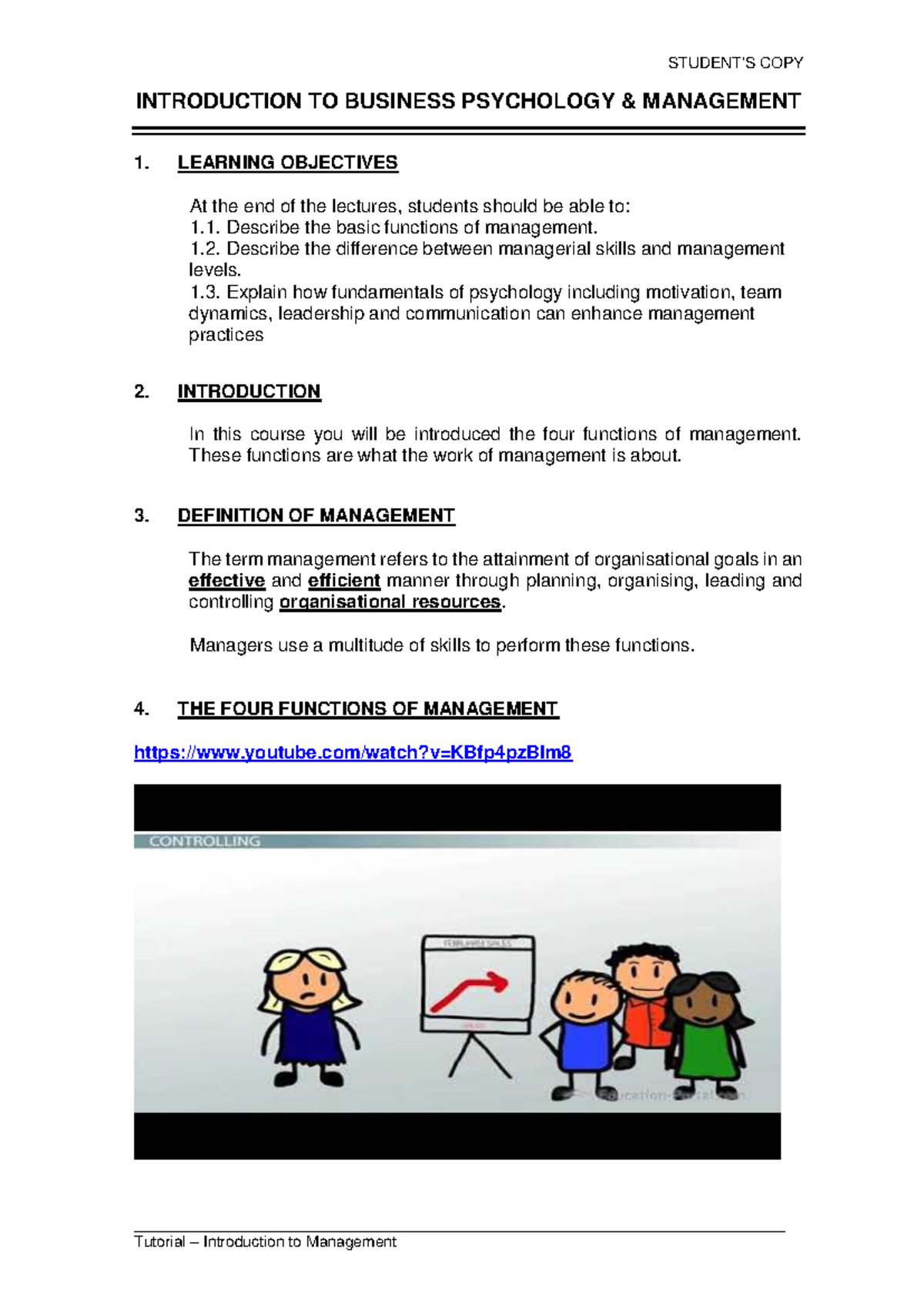 Introduction to Business Psychology Management (BPM) - Lecture Notes ...
