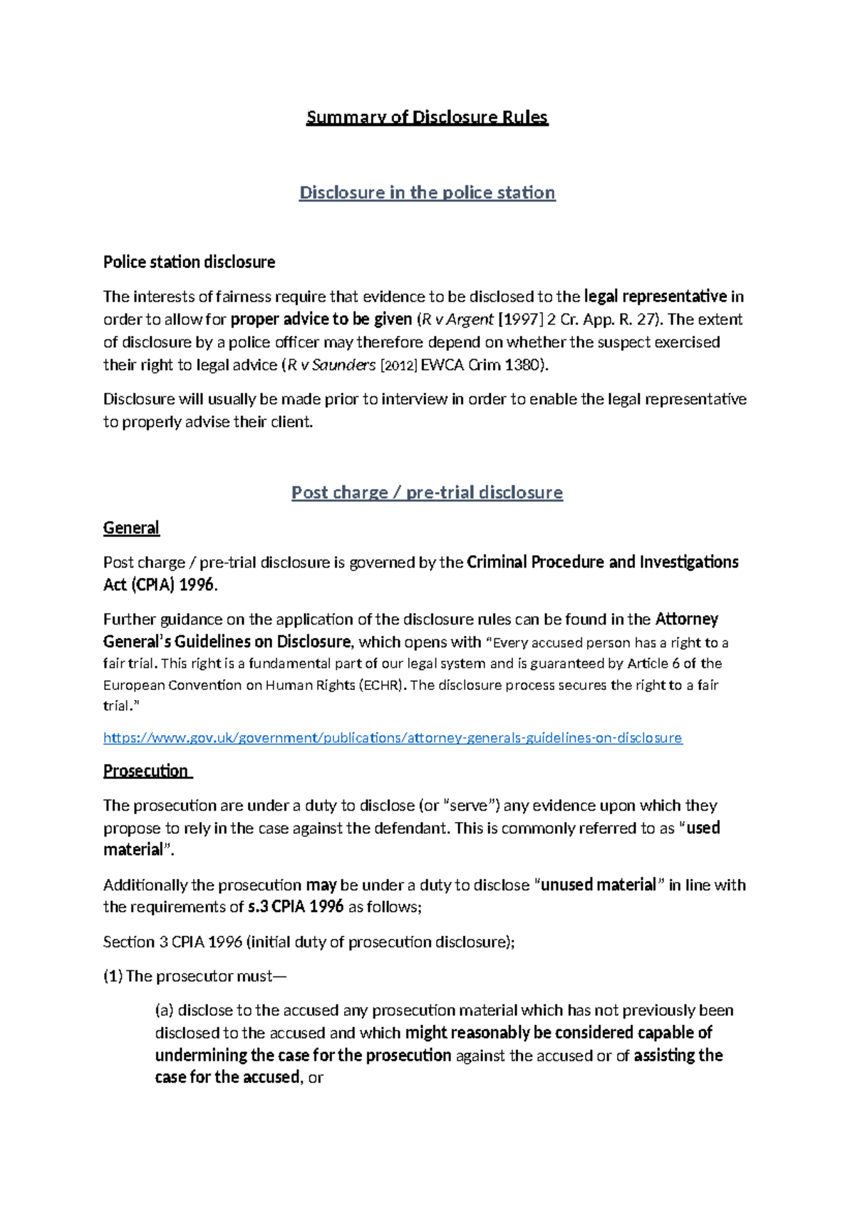 Disclosure Rules Summary: Key Insights on Police Station Procedures ...