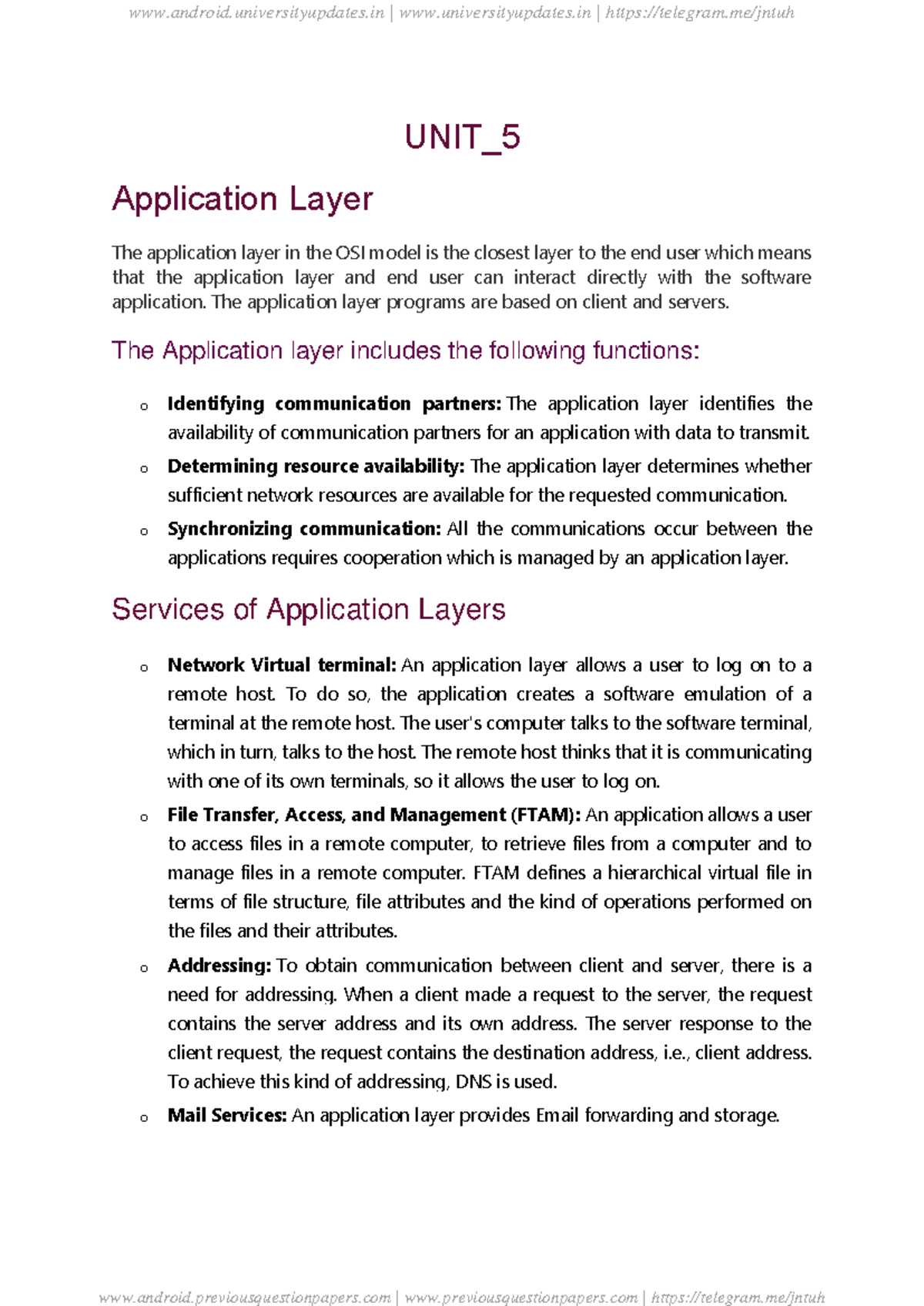 CN UNIT-V: Understanding the Application Layer in Computer Networks ...