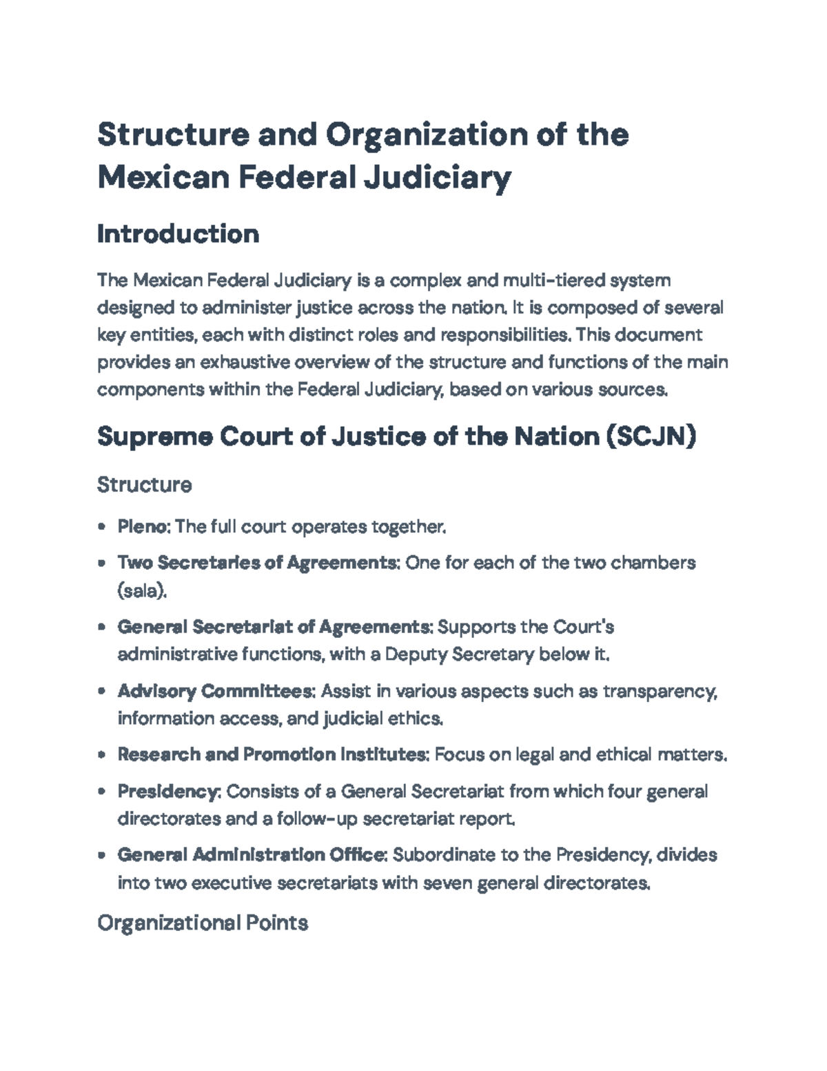 Overview of the Structure and Function of the Mexican Federal Judiciary ...