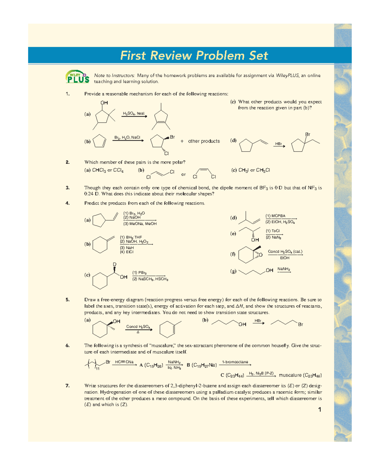 Review problem set 1 10th ed - 1 First Review Problem Set Note to ...