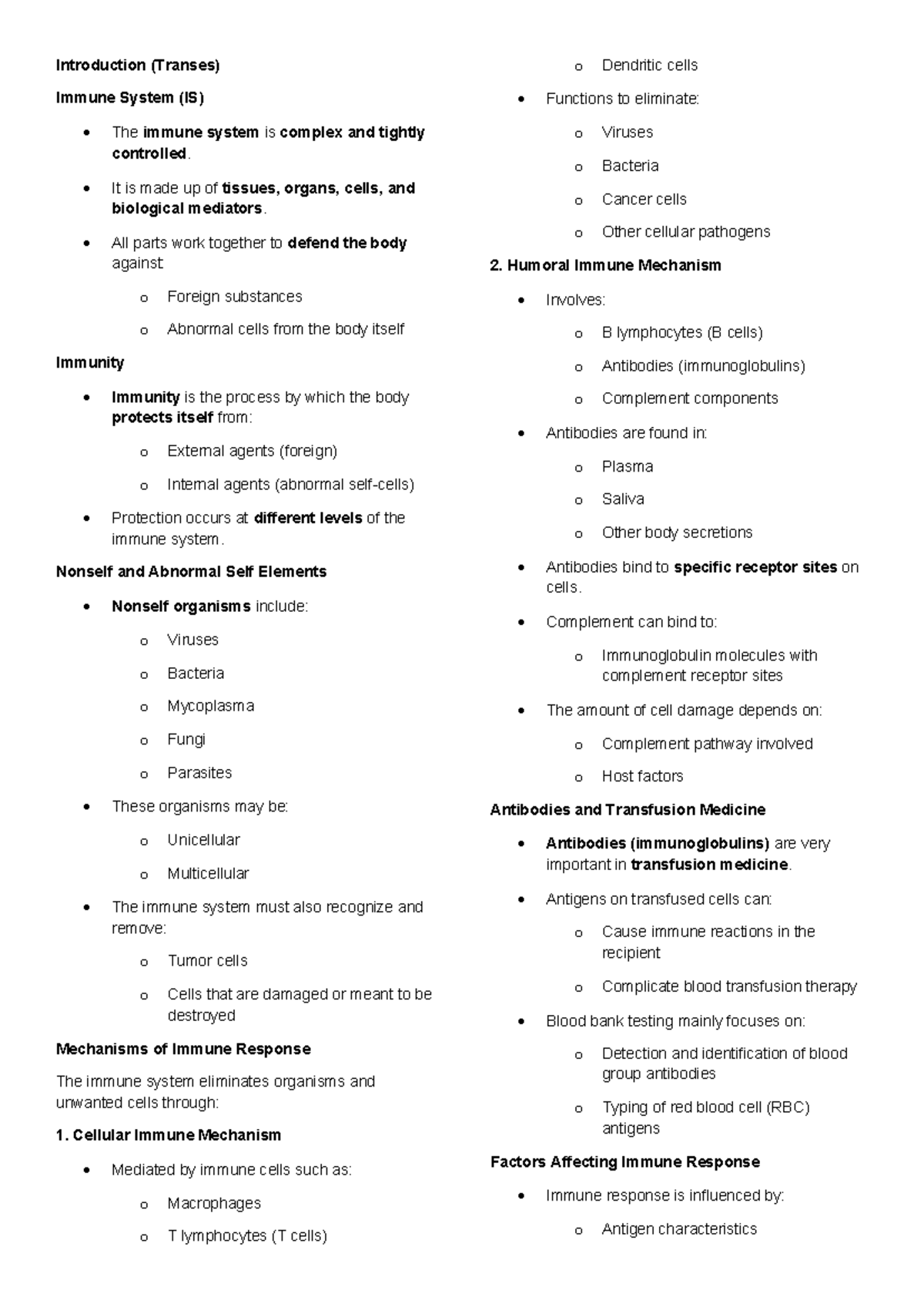 IS 101: Comprehensive Overview of the Immune System and Transfusion ...