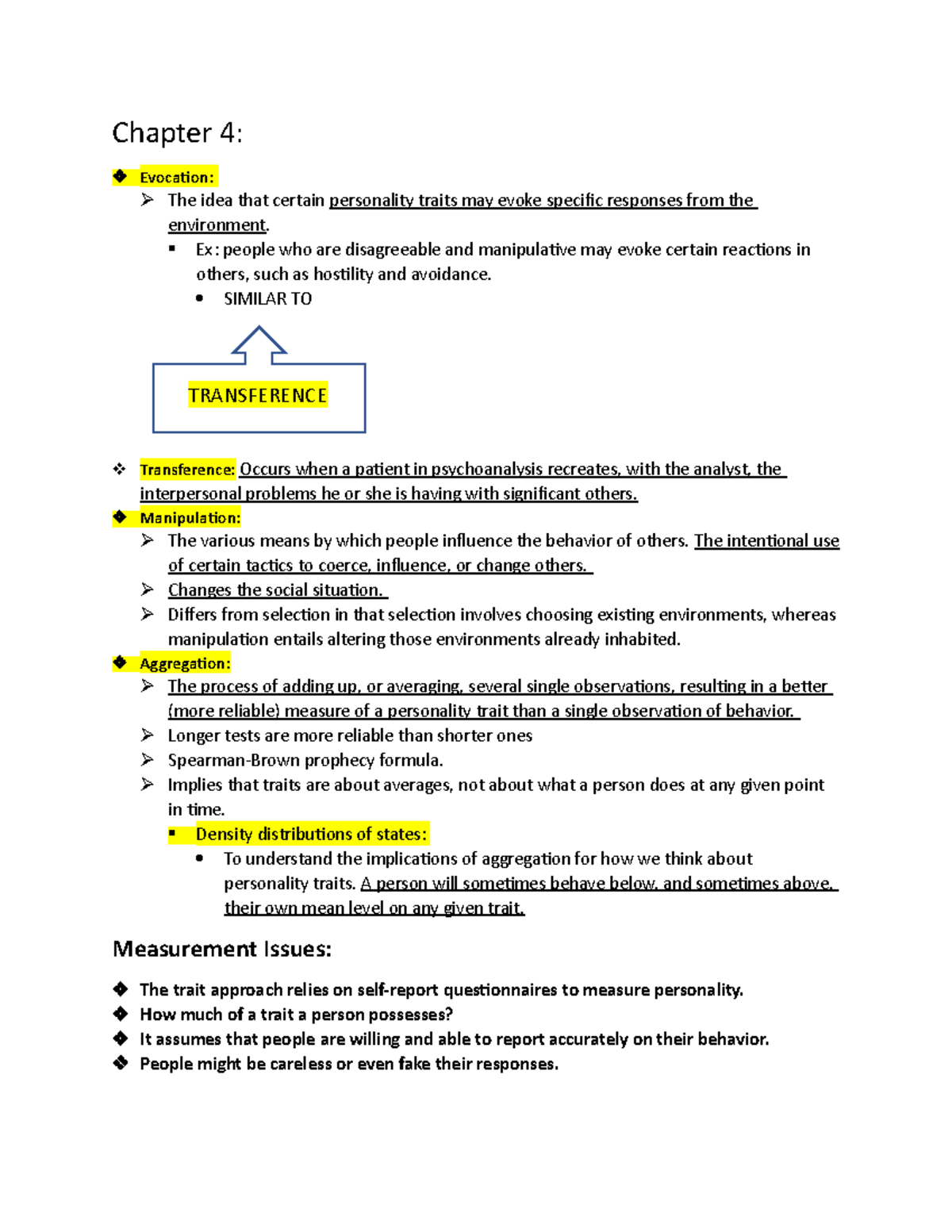 Personality Psychology (PSY 202): Chapter 4 - Evocation & Measurement ...