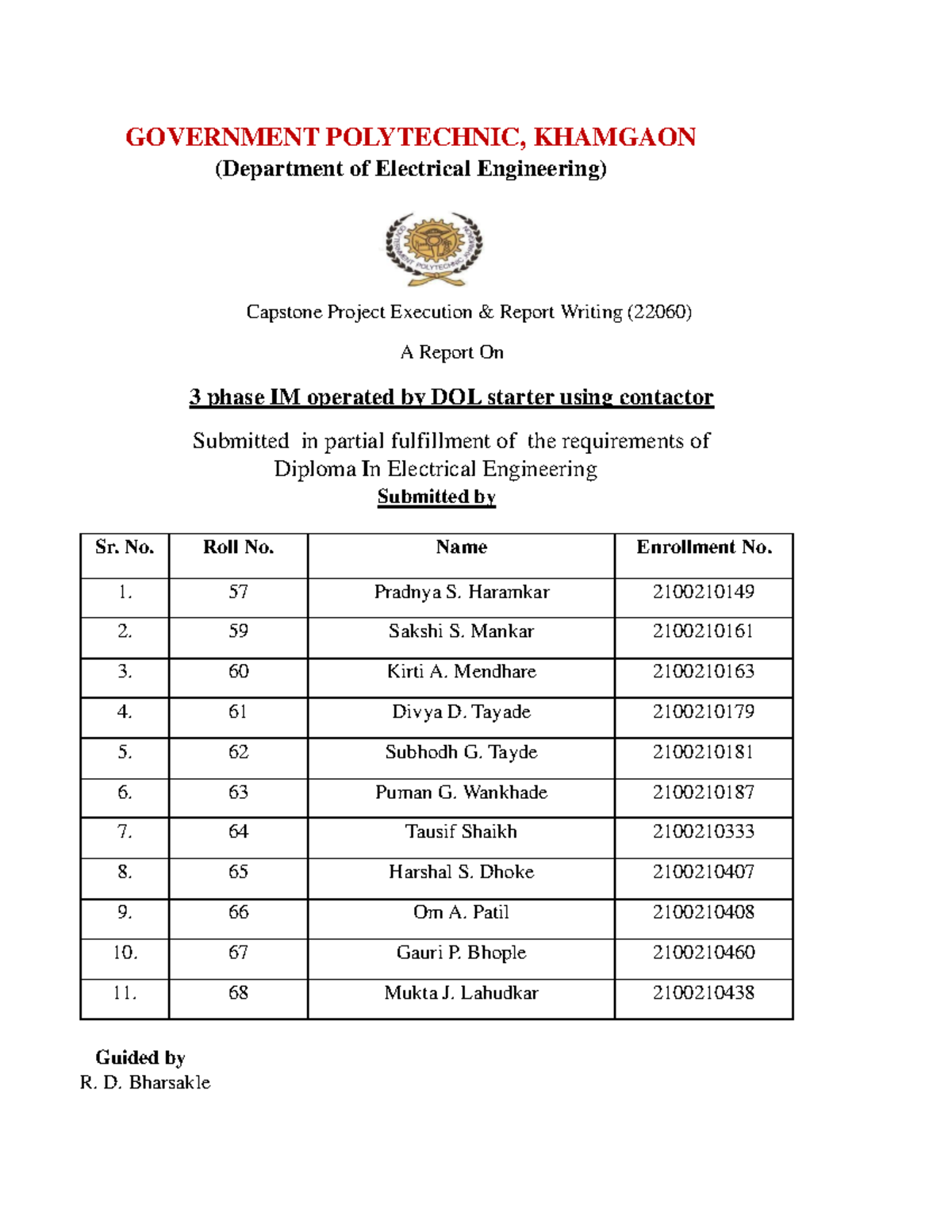 CPE Report. OM Patil - OkOkay bye bye bye bye bye bye bye - GOVERNMENT ...