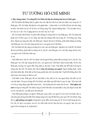 [Solved] Phn tch ni dung t tng H Ch Minh v mi quan h gia c lp dn tc v ...
