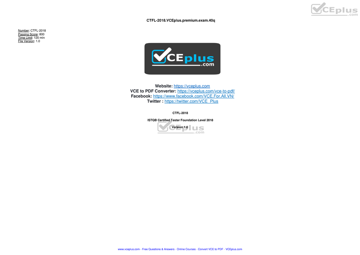 Istqb.Premium.CTFL-2018 .by - CTFL-2018.VCEplus.premium.exam Number ...