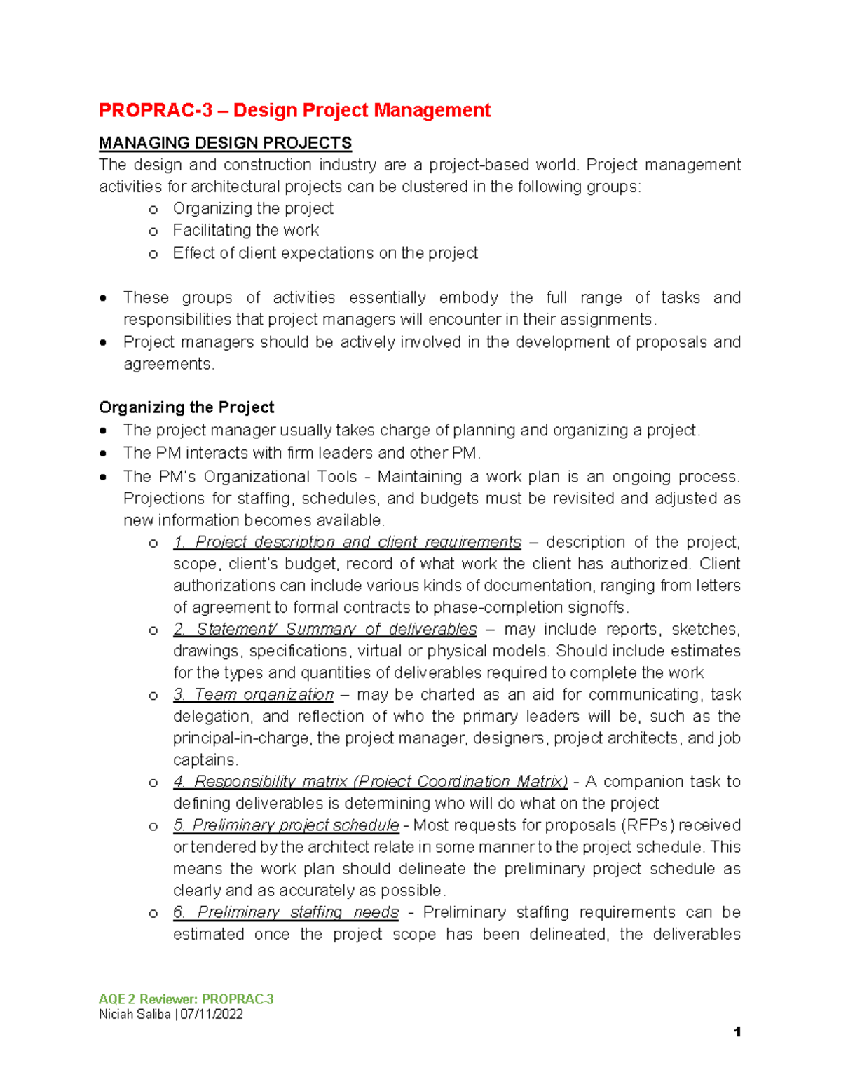 Managing Design Projects: A Comprehensive Guide (PROF PRAC 3) - Studocu